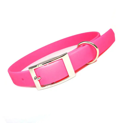 Biothane Dog Collar In Hot Neon Pink - Poochie Fashion - 1