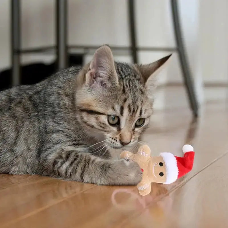 Gingerbread Man Santa Catnip Cat Toy - Posh Catz - 4