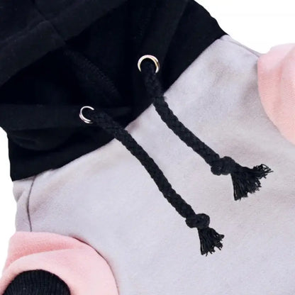 Grey & Baby Pink Dog Hoodie - Rich Paw - 3