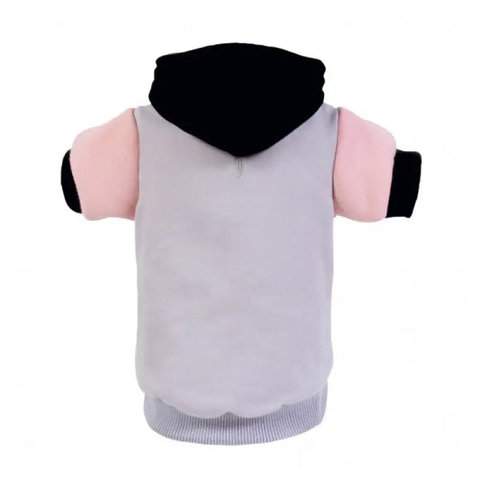 Grey & Baby Pink Dog Hoodie - Rich Paw - 1