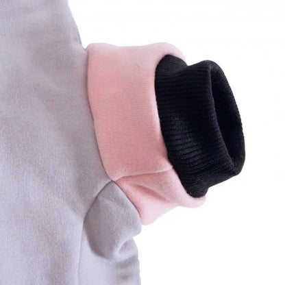 Grey & Baby Pink Dog Hoodie - Rich Paw - 4