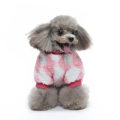 Harlequin Fleece Dog Pyjamas In Pink - Posh Pawz - 3