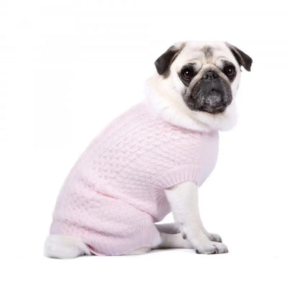 Luxury Supersoft Cable Knit Dog Jumper In Marshmallow - Rich Paw - 2