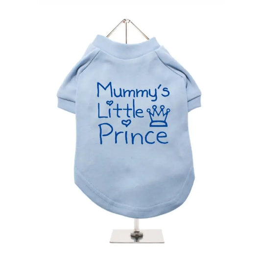 Mummy’s Little Prince Dog T - shirt Baby Blue - Urban Pup 1