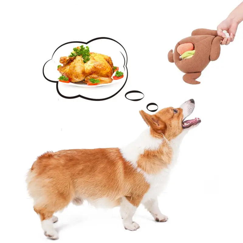 Novelty Roast Turkey Interactive Plush Snuffle Dog Toy - Posh Pawz - 6