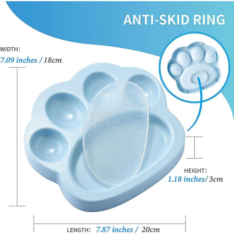 Paw 2-IN-1 Mini Slow Feeder & Lick Pad Baby Blue - PetDreamHouse - 3