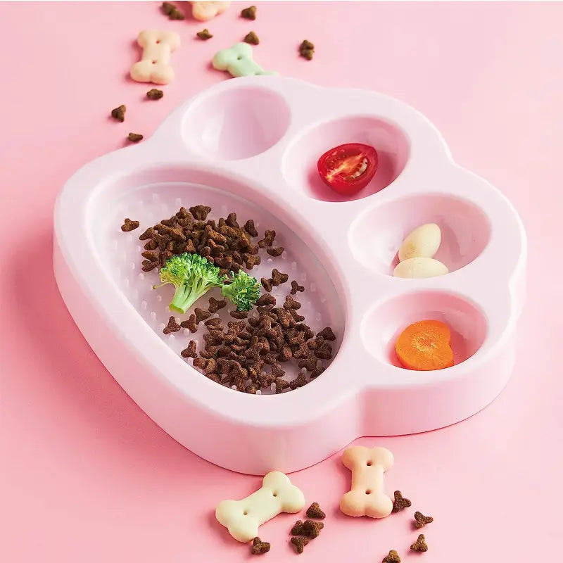 Paw 2-IN-1 Mini Slow Feeder & Lick Pad Baby Pink - PetDreamHouse - 2