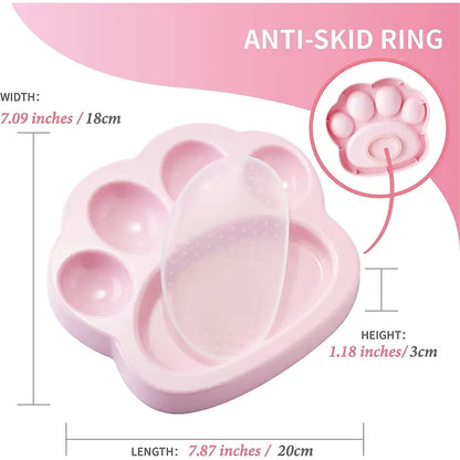 Paw 2-IN-1 Mini Slow Feeder & Lick Pad Baby Pink - PetDreamHouse - 3