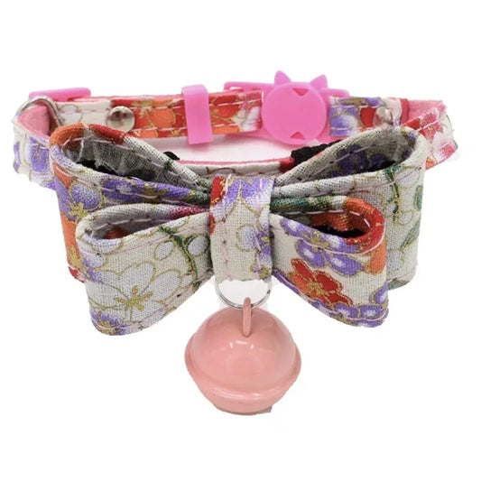 Pink Blossom Luxury Floral Bow Cat Collar - Posh Catz - 1