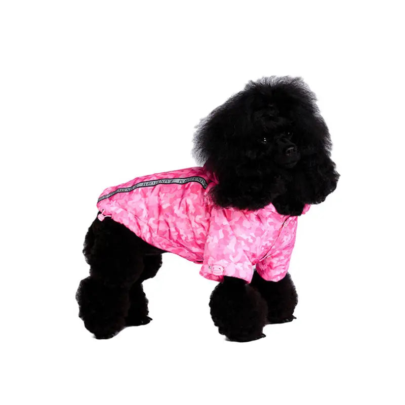 Pink Camouflage Fleece Lined Rainstorm Dog Raincoat - Urban - 2