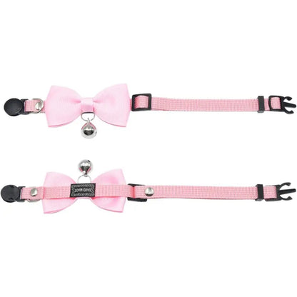 Pink Handmade Bow Tie Cat Collar - Posh Catz - 3