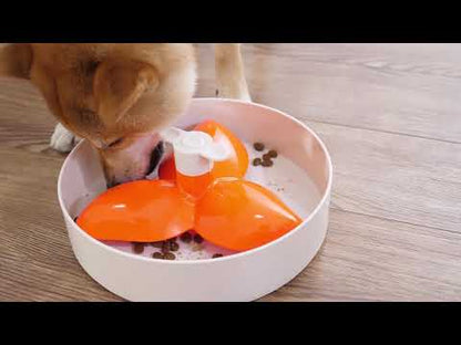 SPIN Flower Interactive Pet Slow Feeder In Orange - Level Easy