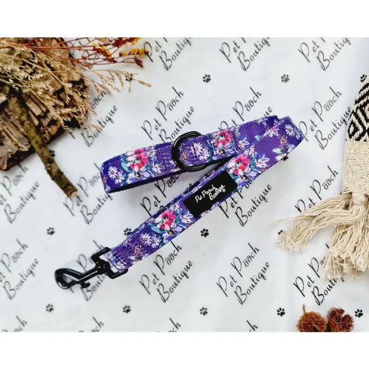 Purple Country Floral Dog Lead - Pet Pooch - 1