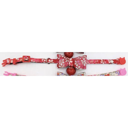 Red Blossom Luxury Floral Bow Cat Collar - Posh Catz - 2