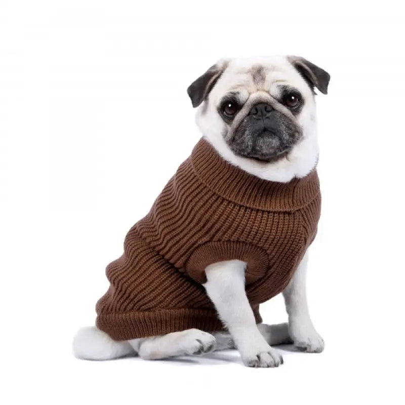Ribbed Turtle Neck Supersoft Dog Jumper In Cocoa - Rich Paw - 2