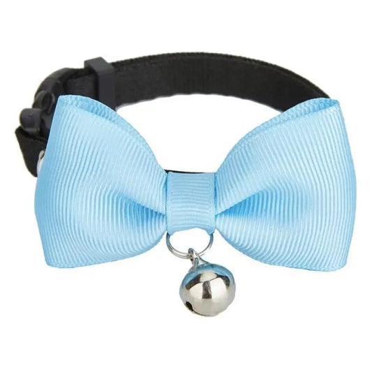 Sky Blue Handmade Bow Tie Cat Collar - Posh Catz - 1