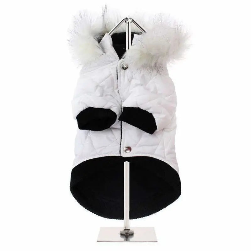 Snow White Luxury Quilted Parka Dog Coat - Urban Pup - 3