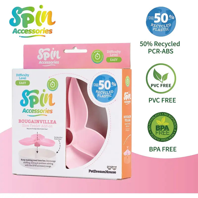 SPIN Accessories Flower Feeder In Baby Pink - Level Easy - PetDreamHouse - 4