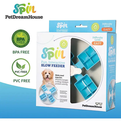 SPIN Windmill Interactive Pet Slow Feeder In Blue - Level Easy - PetDreamHouse - 5