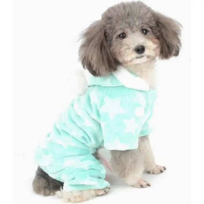 Star Fleecy Dog Pyjamas In Mint - Posh Pawz - 1