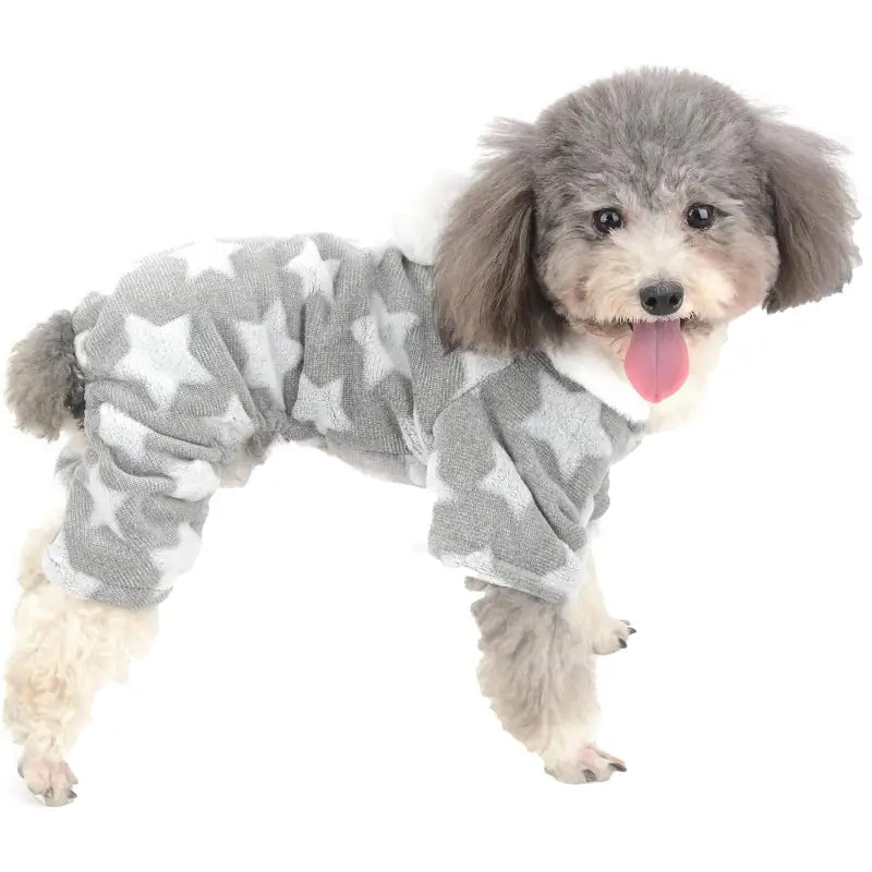 Star Fleecy Dog Pyjamas In Silver Grey - Posh Pawz - 3
