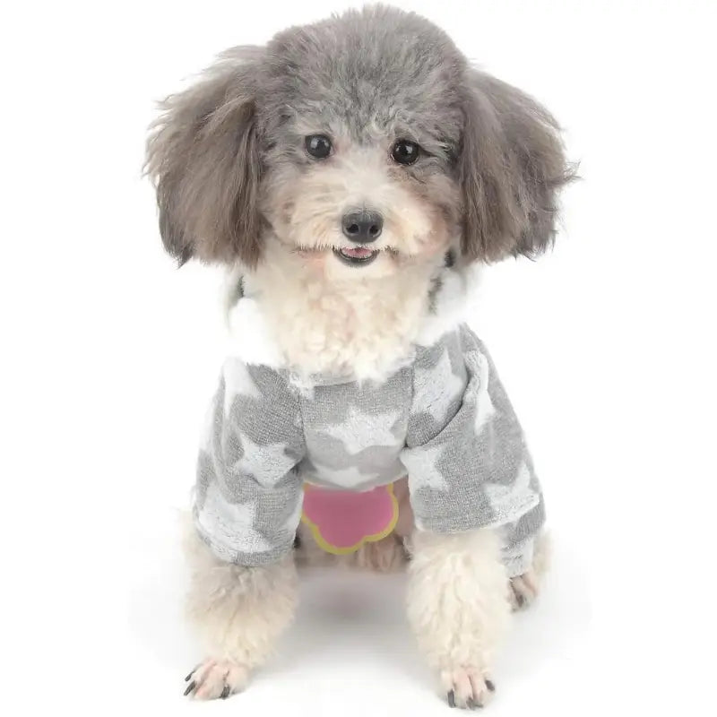 Star Fleecy Dog Pyjamas In Silver Grey - Posh Pawz - 2