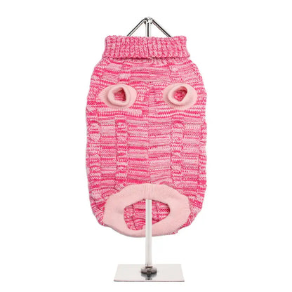 Waffle Textured Knitted Dog Jumper Pink - Urban Pup - 3