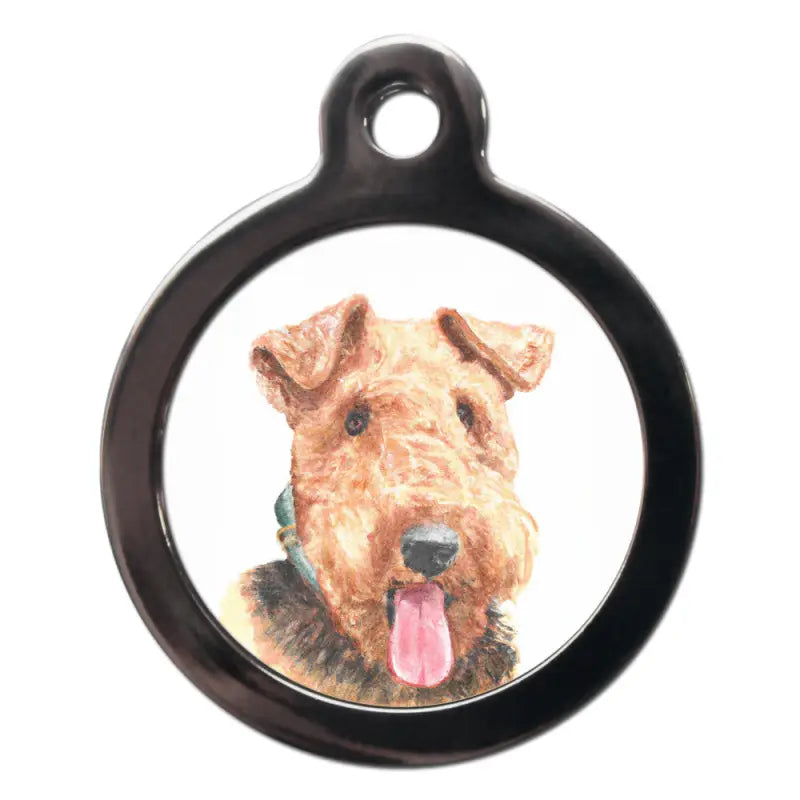 Airedale Terrier Portrait Dog ID Tag - PS Pet Tags - 1
