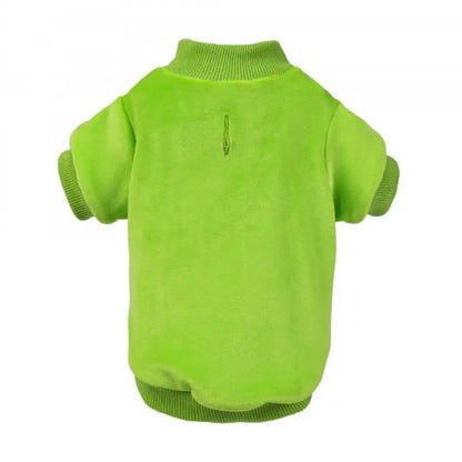 Apple Green Velour Dog Sweatshirt - Rich Paw - 1