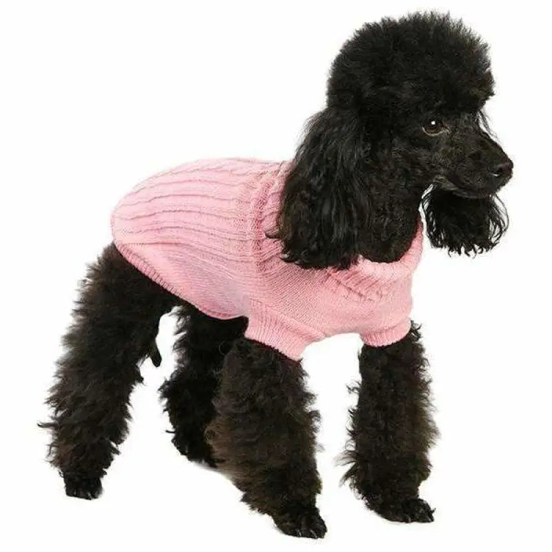 Baby Pink Cable Knit Dog Jumper - Urban Pup - 2