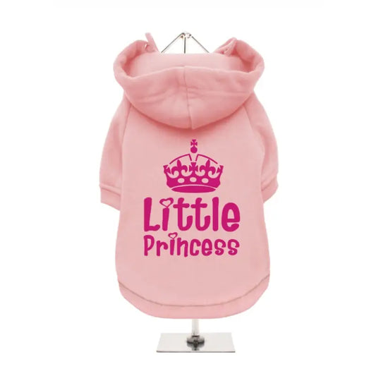 Baby Pink Little Princess and Crown Dog Hoodie Sweatshirt - Urban Pup - 1
