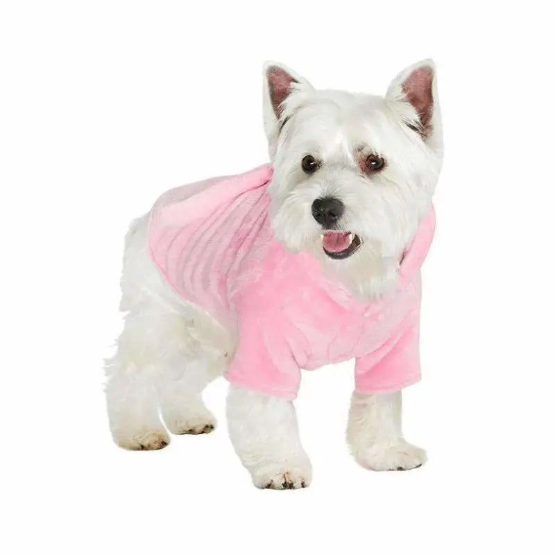 Baby Pink Plush and Fluffy Dog Bathrobe - Urban Pup - 2