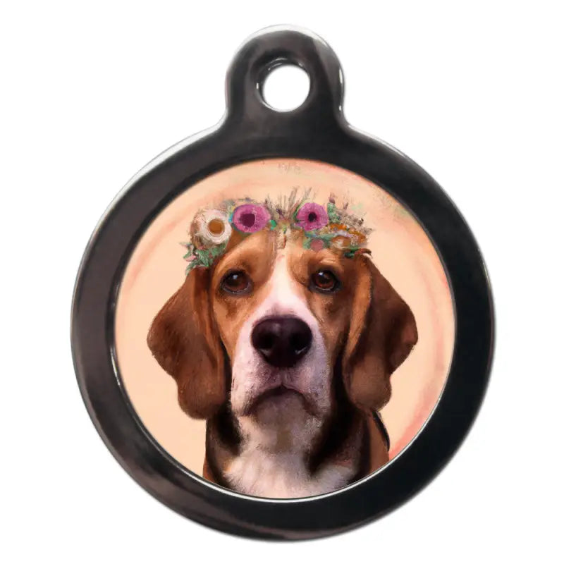Beagle Hippy Dog ID Tag - PS Pet Tags - 1