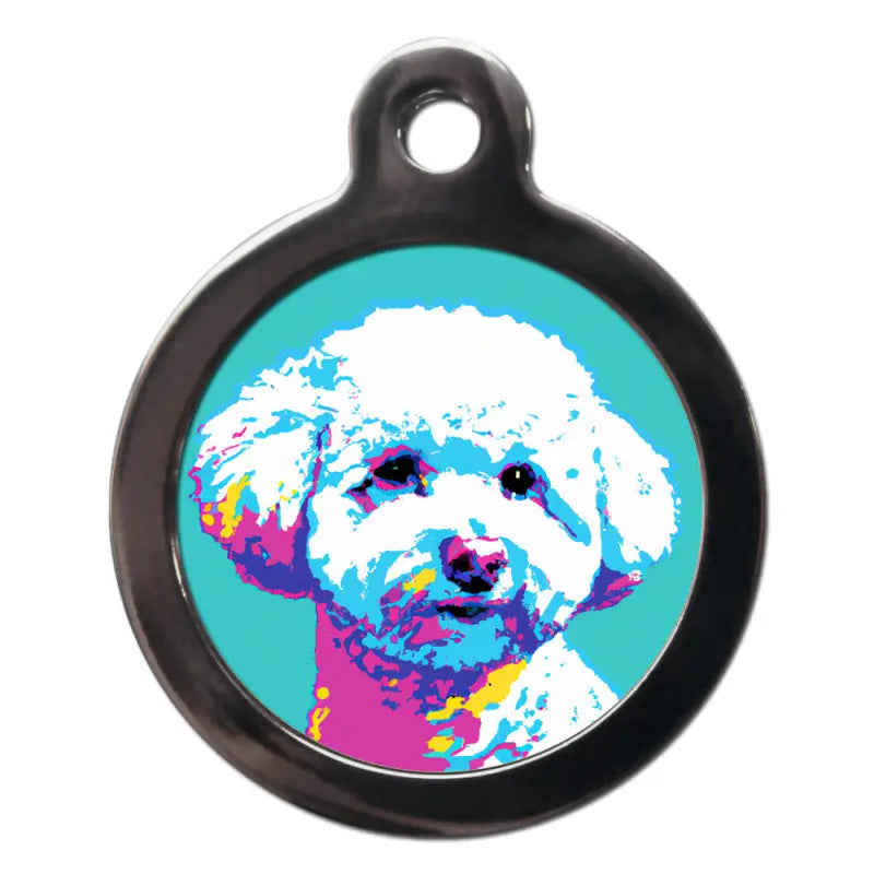 Bichon Frisé Pop Art Dog ID Tag - PS Pet Tags - 1