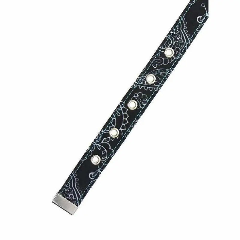 Black and Blue Paisley Fabric Dog Collar And Lead Set - Urban - 3