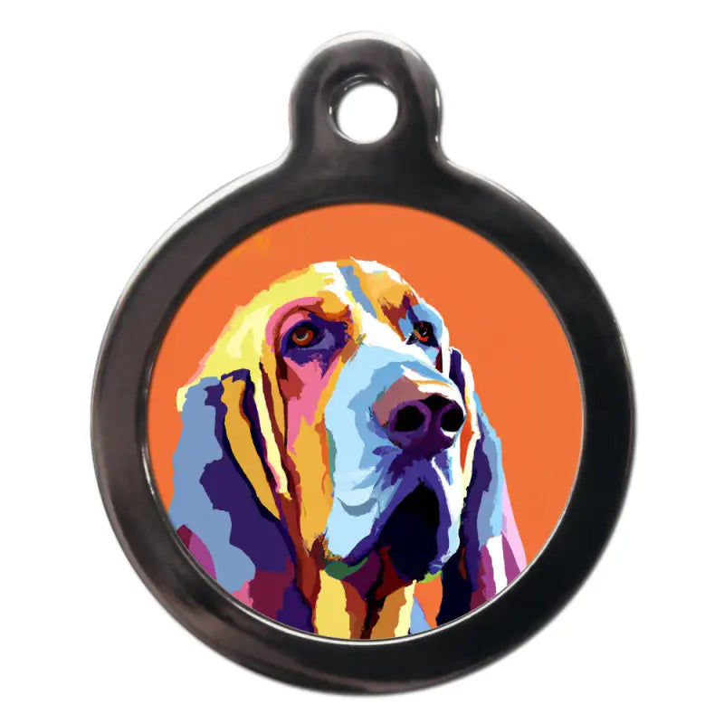 Blood Hound Pop Art Dog ID Tag - PS Pet Tags - 1