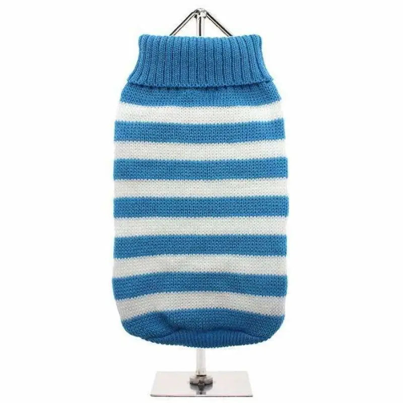 Blue and White Candy Stripe Dog Jumper - Urban Pup - 1
