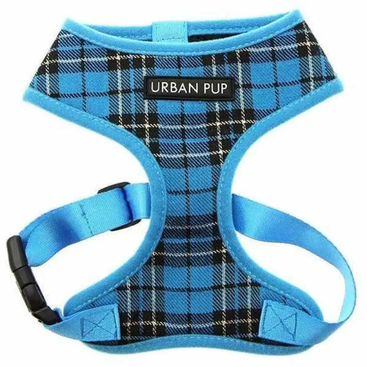 Blue Tartan Dog Harness - Urban Pup - 1