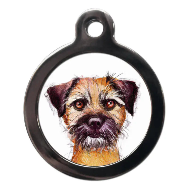 Border Terrier Portrait Dog ID Tag - PS Pet Tags - 1
