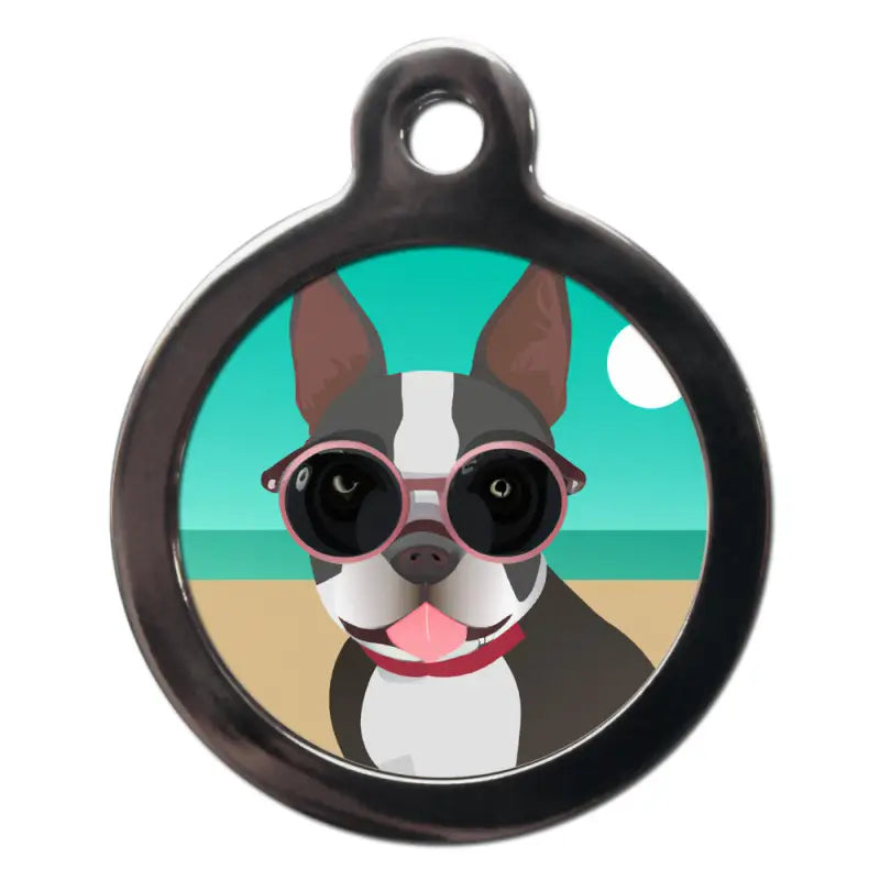 Boston Terrier Summertime Dog ID Tag - PS Pet Tags - 1