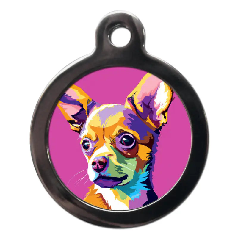 Chihuahua Pop Art Dog ID Tag - PS Pet Tags - 1