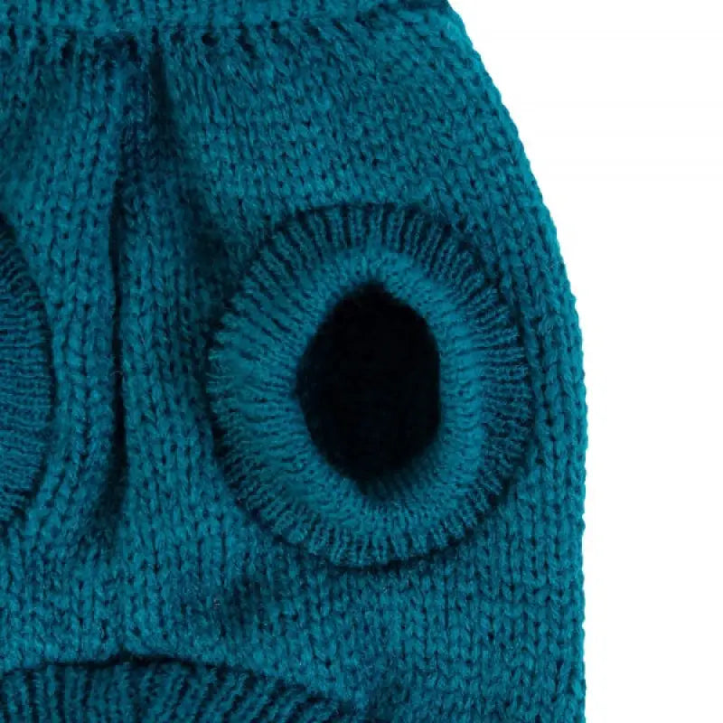 Chunky Cable and Herringbone Knit Dog Jumper In Teal - Rich Paw - 3