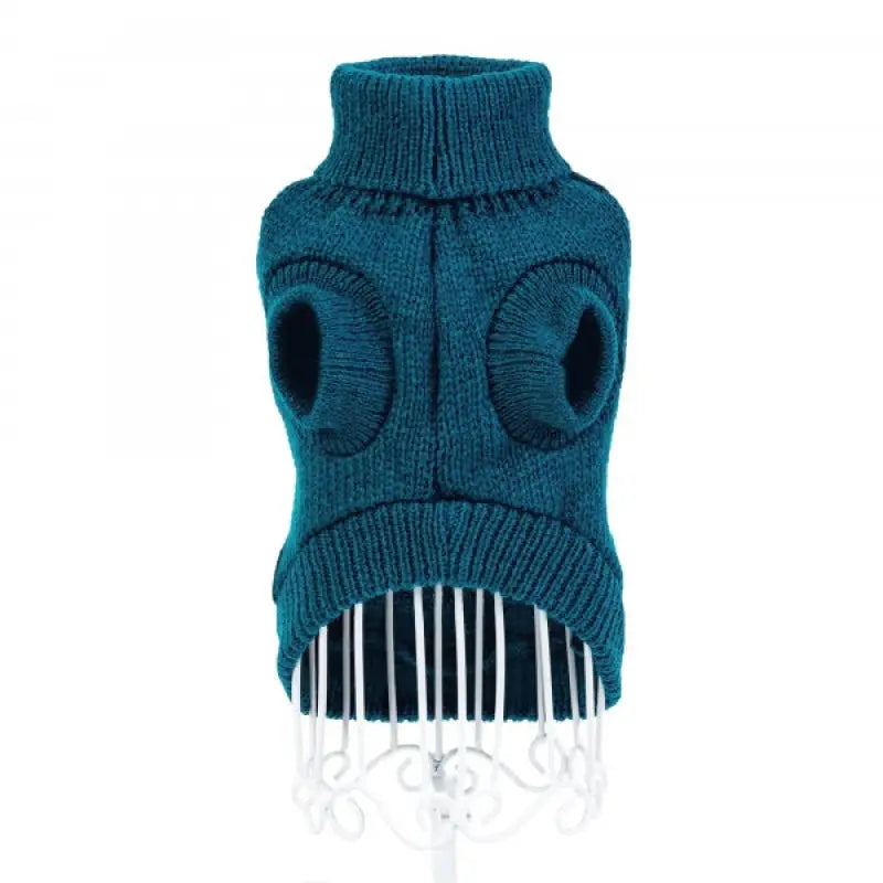 Chunky Cable and Herringbone Knit Dog Jumper In Teal - Rich Paw - 5