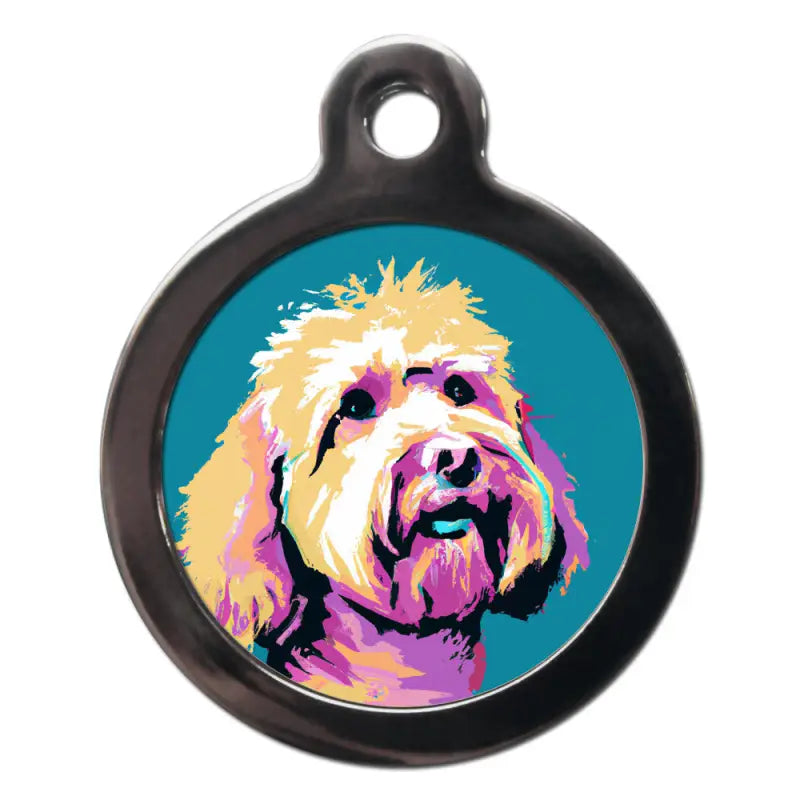 Cockapoo Pop Art Dog ID Tag - PS Pet Tags - 1