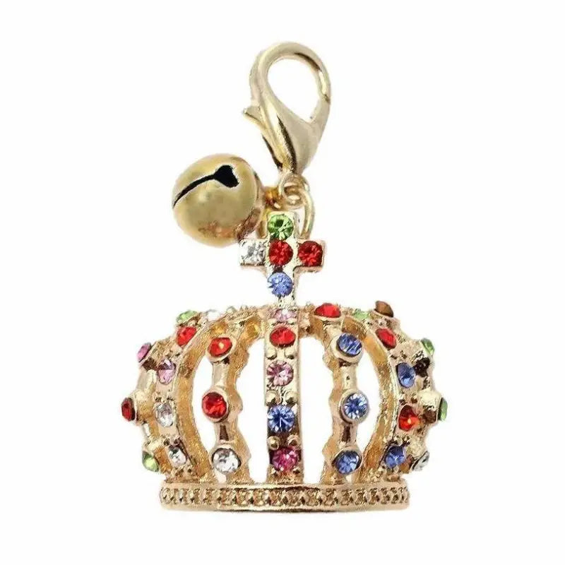 Crown Jewels Dog Collar Charm In Gold - Urban - 1