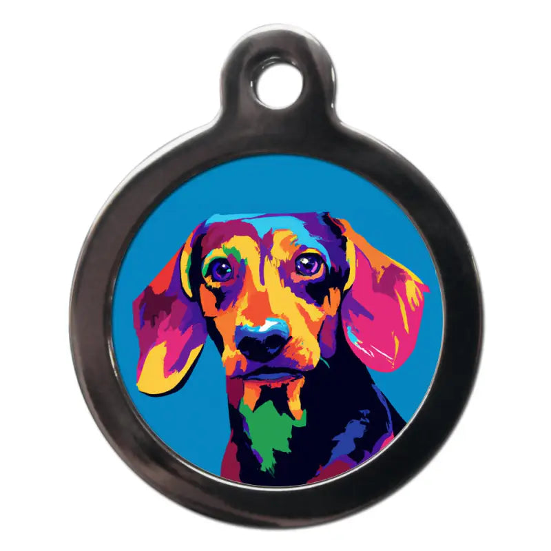 Dachshund Pop Art Dog ID Tag - PS Pet Tags - 1