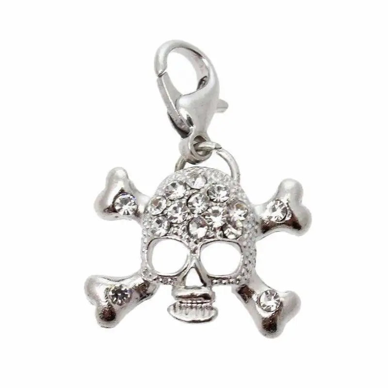 Diamante Skull Dog Collar Charm - Posh Pawz - 1