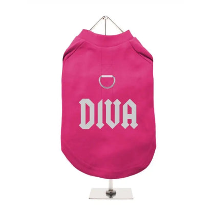 Diva Harness Lined Dog T-Shirt With Glitter Silver - Urban - 1