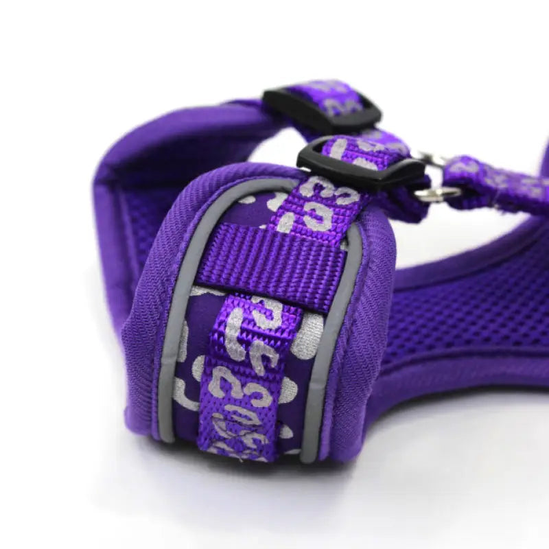 Doodlebone Adjustable Airmesh Dog Harness - Violet Leopard Reflective - Doodlebone - 2