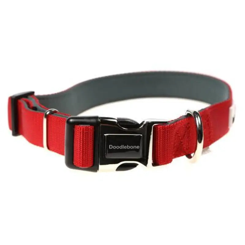 Doodlebone Originals Padded Dog Collar - Ruby Red - Doodlebone - 1